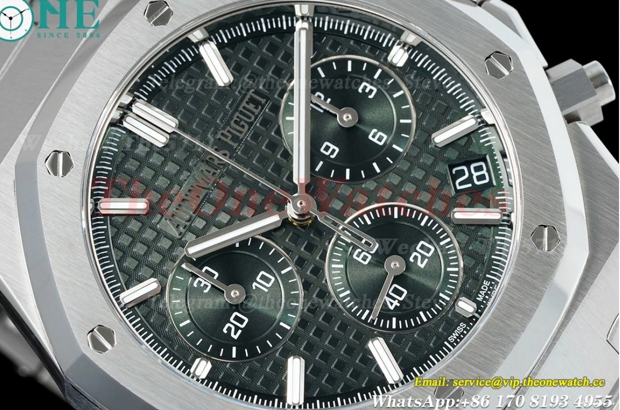 26240ST SH4401 SS Super Dial Clone 41mm Royal Green APS Oak Chrono SS 0501